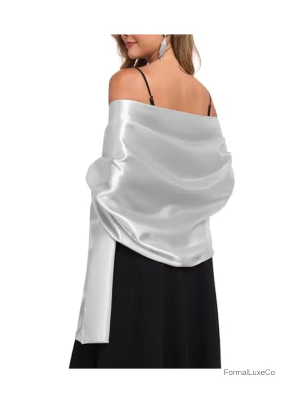 Satin Wrap Pashmina Shawl for Evening Dresses Wedding Guest Scarf